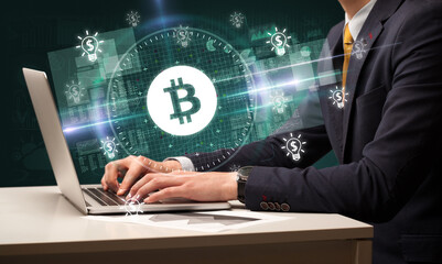 business hand working in stock market