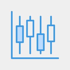 Vector illustration of stats icon in blue style for any projects