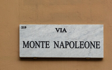 Monte Napoleone street, luxury shopping in the historic center of Milan.Italy.