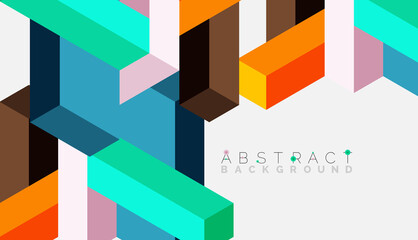 Abstract background. 3d cubes, cubic elements and blocks. Techno or business concept for wallpaper, banner, background, landing page