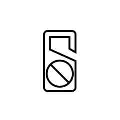 Door hanger icon. Do not disturb icon isolated on white background