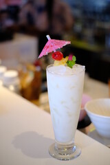 Classic alcoholic cocktail cosmpolitan with vodka On the Table