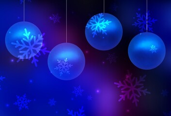 Dark Pink, Blue vector backdrop in holiday style.