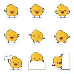 cute chips cartoon. with happy facial expressions and different poses