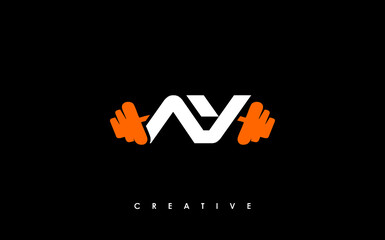 AY initial letter fitness icon logo vector image