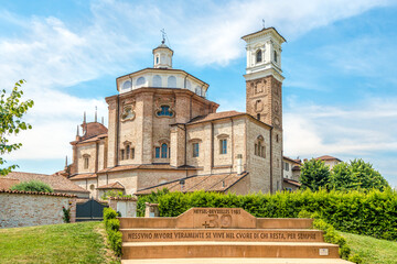 View at the Church of Our Lady of the People in the streets of Cherasco - Italy