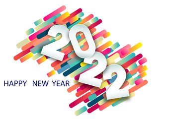2022 happy new year.Paper cut 2022 word for new year festival.card,happy,Vector concept luxury designs and new year celebration.