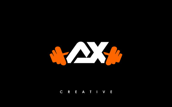 AX initial letter fitness icon logo vector image