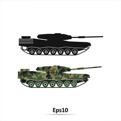 Tank silhouette. Vector illustraation. EPS10