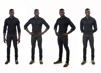 full portrait of a man various poses on white background © Curto