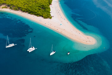 Coral reef in the sea Bol beach in Croatia