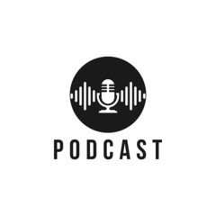 Podcast radio logo icon. Vector illustration.