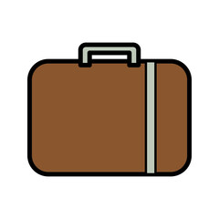 Suitcase, bag, Briefcase,  Luggage Icon vector Line on white background image for web, presentation, logo.