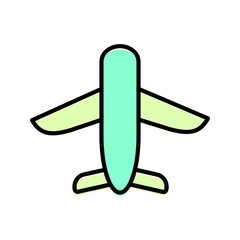 plane line icon on white background for web, logo, infografis
