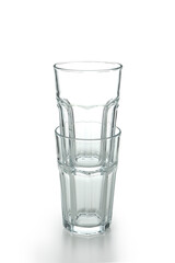 Glass in a glass isolated on white background