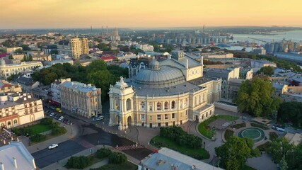 Odessa Opera and Ballet theater in Odessa at morning sunset, Ukraine - Powered by Adobe