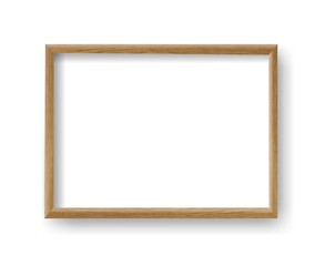 Wooden Frame Isolated White Background With Gradient Background, Vector Illustration