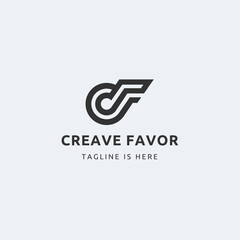 Logo Letter CF or C Wing Monogram Icon. simple and modern design consisting of two letters or symbols, is CF or C wings.