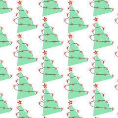 pattern of a blue Christmas tree with lights