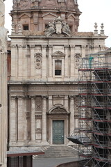 Fototapeta na wymiar Santi Luca e Martina Church Facade at the Roman Forum in Rome, Italy