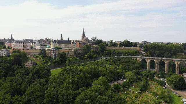 aerial view on the city of dinan
