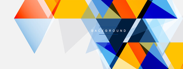 Mosaic triangles geometric background. Techno or business concept, pattern for wallpaper, banner, background, landing page