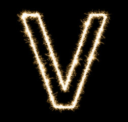 Fototapeta premium Letter V - Made out of sparkles