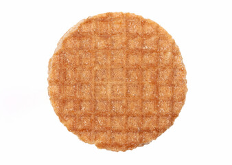 Tiny dutch caramel waffle, round stroopwafel