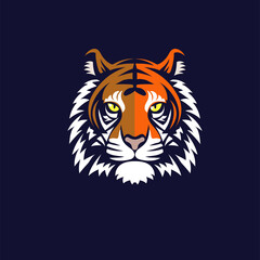 colorful Tiger head mascot vector