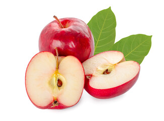 Red apple isolated on white background with clipping path