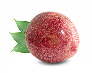 Passion fruit isolated. Whole passionfruit and a half of maracuya isolated on white background