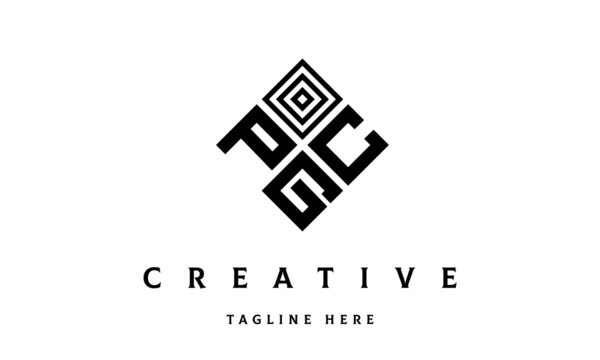 PCG square three latter logo vector	