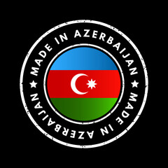 Made in Azerbaijan text emblem badge, concept background