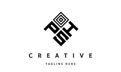 PHS square three latter logo vector