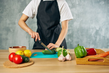 housewife Cooking healthy eating salad