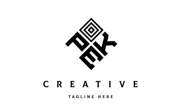 PKE square three latter logo vector	