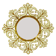 Circle Mirror with pattern frame