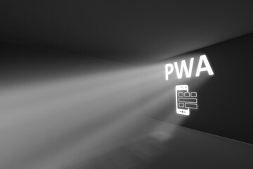 PWA rays volume light concept 3d illustration