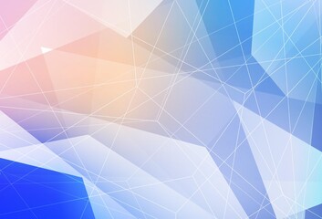 Light Pink, Blue vector background with triangles.