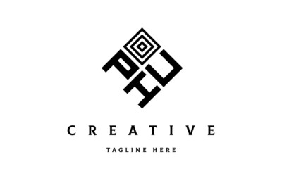 PUH square three latter logo vector