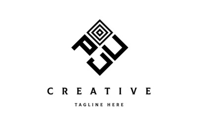 PUJ square three latter logo vector