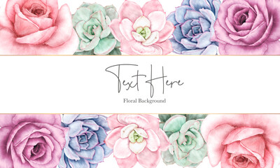 beautiful floral background design with watercolor floral ornament