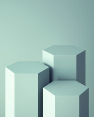 3d podium for mock up for product presentation, abstract pastel color background, 3d rendering
