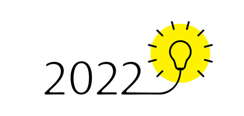 Creative Innovation 2022 Concept. New Year Idea Icon