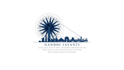 abstract Gandhi jayanti vector  illustration. - obrazy, fototapety, plakaty