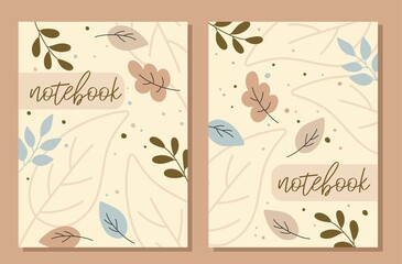 Trendy covers set. Cool abstract and floral design. Easy to re-size. For notebooks, planners, brochures, books, catalogs etc. Vector illustration.