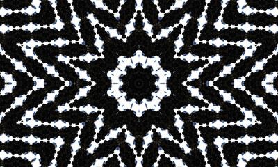 Black white geometric background. Ethnic pattern of the peoples of the East and Asia. Creative doodling style with swirls. Template for wallpaper, stained glass, presentations, textiles, coloring.