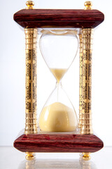 Hourglass on light background