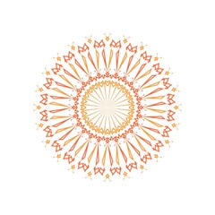 Sun or star pattern with Yellow and orange color.Flower Sunflower Floral.Beautiful Deco Mandala Vector