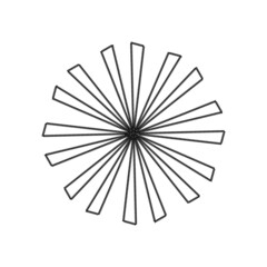 Obraz premium Striped circle pattern in black and white.Flower Sunflower Floral.Beautiful Decor frame